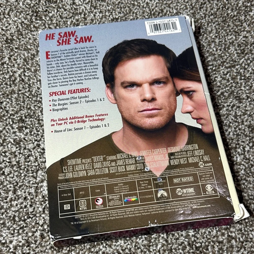 Dexter The Seventh Season DVD Box Set - Red and Purple Cover - Picture 2 of 5